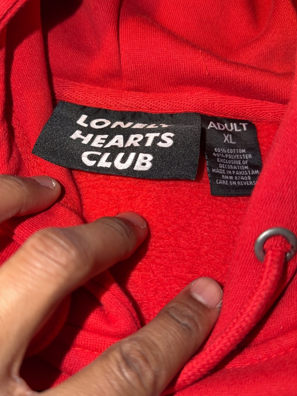Lonely Hearts Club More Love Red Graphic Hoodie View 3
